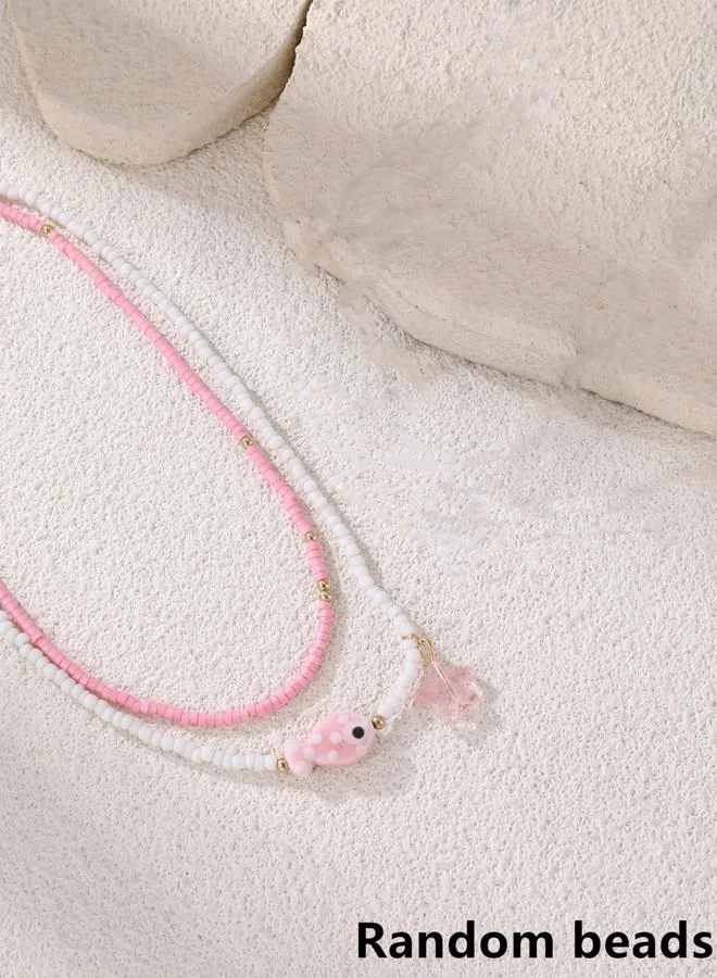 تايك تو طقم قطعتين عقود خرز